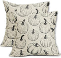 Black Pumpkin Fall Pillow Covers 22x22 Set of 2 Autumn Themed Thanksgiving Harvest Print Decorative Throw Pillows Outdoor Farmhouse Pillowcases Cushion Case Seasonal Decor for Couch Sofa Bed by Aytipun