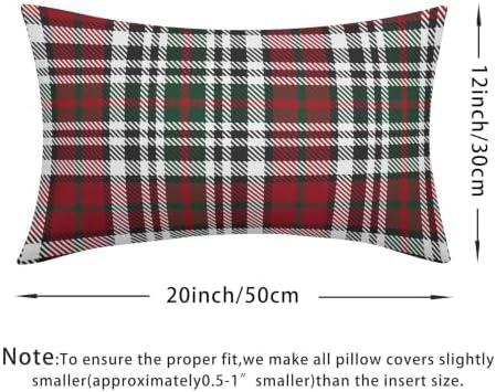Christmas Plaid Lumber Pillow Covers 12x20 Set of 2 Red Highly Absorbent - Image 4