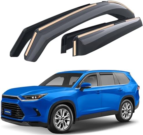 Goodyear Shatterproof in-Channel Window Deflectors for Toyota Grand Highlander 2024-2026, Rain Guards, Window Visors for Cars, Vent Deflector, Car Accessories, 4 pcs - GY007994