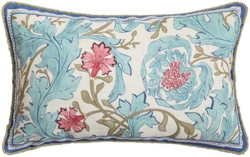 patdrea Designer Vintage Blue Lumbar Throw Pillow Cover,12"x20" by patdrea