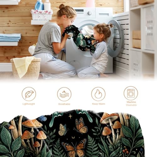 Butterfly Throw Blanket, Birthday for Women Girls Teens, Soft Cozy Polyester Blanket for Couch Sofa Bed, Lightweight Warm Decorative Throw for Living Room Bedroom,50"x60" - Image 6