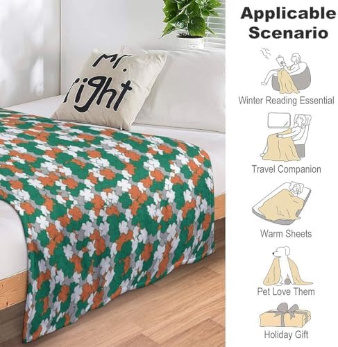 Socira Happy St. Patrick's Day Clover Blanket Throw Blanket Happy St. Patrick's Day Clover Gifts for Women Men Soft Sofa Throws for Travel Camping Bed Home Decor Car Birthday Gift 60"*80"（150*200cm） - Image 7