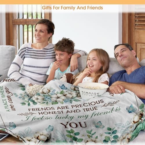 Friendship Gifts for Women Bestie Soul Sister, Best Friend Forever BFF Present for Wedding Birthday, Throw Blanket for Couch Bed Sofa 50"x60" - Image 5