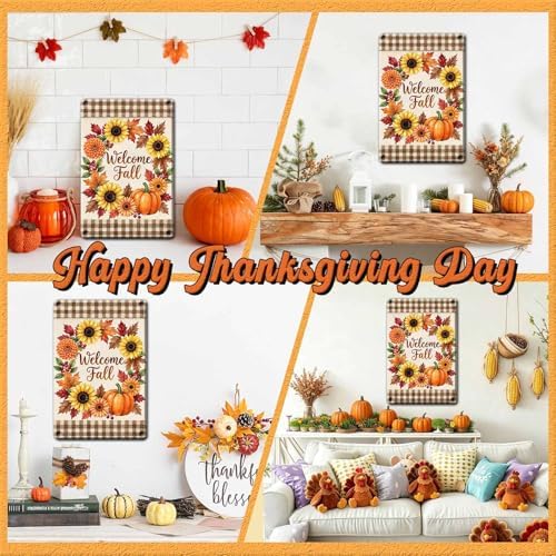Fall Sign Vintage Thanksgiving Day Welcome Fall Decor 8x12Inch - Image 4