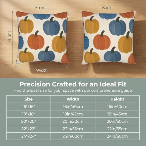 Boho Fall Pumpkin Throw Pillow Covers 20x20 Set of 2, Vintage Rustic - Image 4
