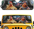 Renewold Car Windshield Sunshade Auto Front Window Sun Shade for Jeep Wrangler JK JKU JL 1997-2023 Funny Rooster Driving Sun Visor Car Window Shade Shield Blocker Compatible with Jeep Gladiator JT