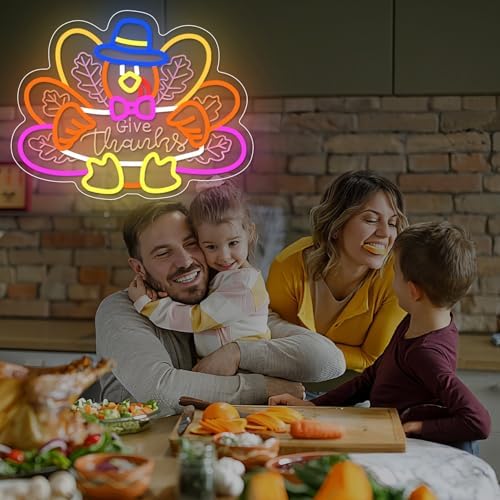 Turkey Neon Sign Thanksgiving Neon Sign Dimmable Thanksgiving Neon Light for Wall Decor Turkey Neon Light for Home Party Holiday Gift - Image 7