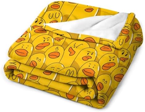 Socira Yellow Funny Duck Blanket Throw Blanket Yellow Funny Duck Gifts for Women Men Soft Sofa Throws for Travel Camping Bed Home Decor Car Birthday Gift 50"*60"（130 * 150cm） - Image 3