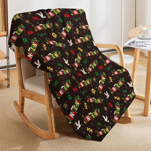 Socira African Juneteenth Blanket Throw Blanket African Juneteenth Gifts for Women Men Soft Sofa Throws for Travel Camping Bed Home Decor Car Birthday Gift 60"*80"（150 * 200cm） - Image 4