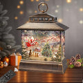 Christmas Snow Globe Lantern Water Glittering Lantern with 8 Songs & 6H Timer Romote Control Christmas Snow Globes USB & Battery Operated for Christmas Festival Decorations Gifts (Santa and Dogs) by Xyvoxme