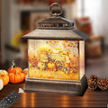Fall Snow Globe Lantern Thanksgiving Pumpkins Spinning Water Lantern with Swirling Glitter 6H Timer Remote Control Fall Decorations for Home Thanksgiving Autumn Harvest (Pumpkin Wagon) by Xyvoxme