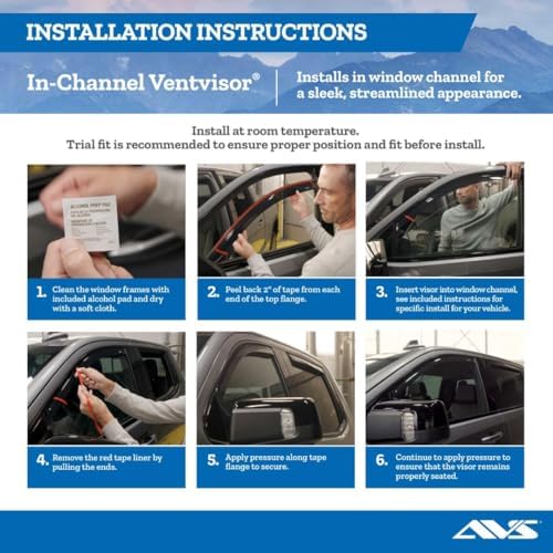 Auto Ventshade [AVS] in-Channel Rain Guards for 2019-2026 Chevrolet/GMC Silverado/Sierra 1500, 2020-2026 Silverado/Sierra 2500/3500, Crew CAB ONLY | Window Vent Visors, 4 pcs. - Smoke | 194805