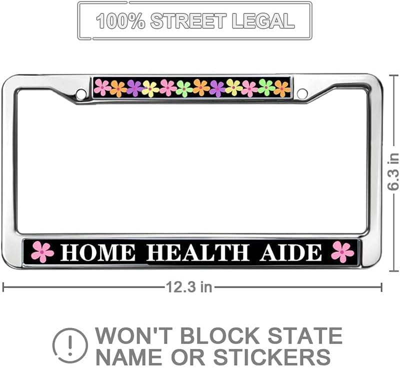 Home Health Aide Metal License Plate Frame Health Aide Quotes Classic Auto License Plate Frame Health Aide Quotes Car Accessories License Plate Frame Funny