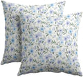Light Blue Pillow Covers 22x22 Set of 2 Spring Floral Throw Pillow Covers Vintage Pillowcase Linen Decoration Farmhouse Soft Decorative Purple Green Cushion Case Couch for Indoor Outdoor Home Decor by Unknown
