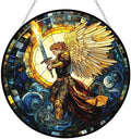 Stained Glass Window Hanging - Boho St. Michael The Archangel Suncatcher for Window Doors Home Decoration and Christmas, Mother's Day Father's Day Birthday Gifts for Women, Men, and Mom by 365CUSGIFTS