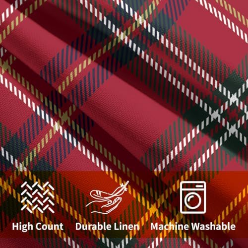 Christmas Throw Pillow Covers 18x18 Set of 2 Winter Red Buffalo Plaid - Image 7