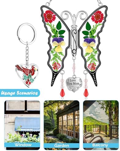 KY&BOSAM Butterfly Suncatcher I Love You Mom Gifts Window Hanging Decor - Image 5