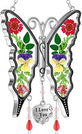 KY&BOSAM Butterfly Glass Pressed Flower Suncatchers Window Hanging by KYBOSAM