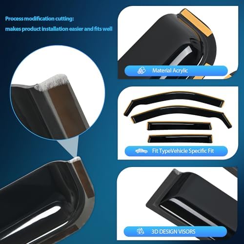 Nilight in-Channel Rain Guards for Jeep Grand Cherokee 2011-2020, 4PCS
