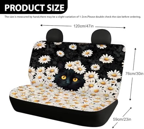 Daisy Cat Bench Car Seat Covers Protector,Soft Dog Car Back Seat Covers for Travel Cars Rear Seat Protectors