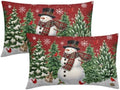 Christmas Snowman Lumber Pillow Covers 12x20 Set of 2 Red Highly Absorbent by Unknown