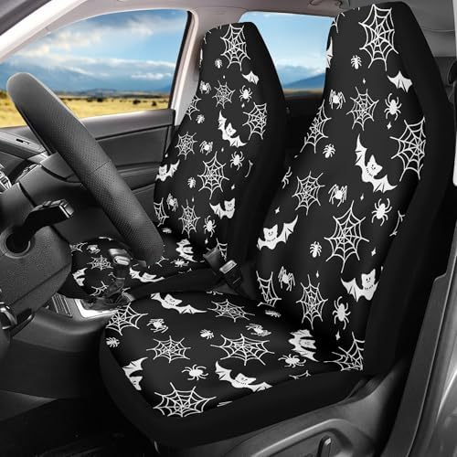 Cute Bat Spider Web Print Universal Car Seat Cover Front Seats Protector Fit for Most Cars,SUVs,Sedan,Truck or Van