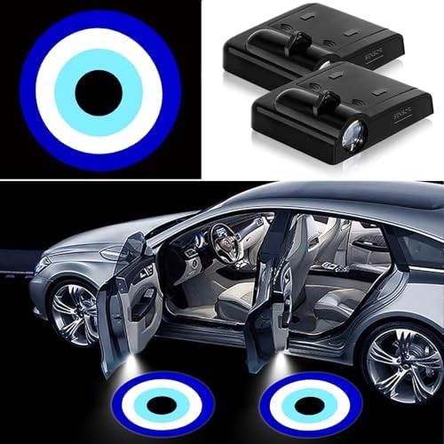 2PCS Blue Eyes Cars Door Logo Projector LED Shadow Light Welcome Lamp