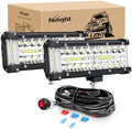 Nilight Side Shooter LED Lights 2PCS 7 Inch with Wiring Kit for Truck SUV