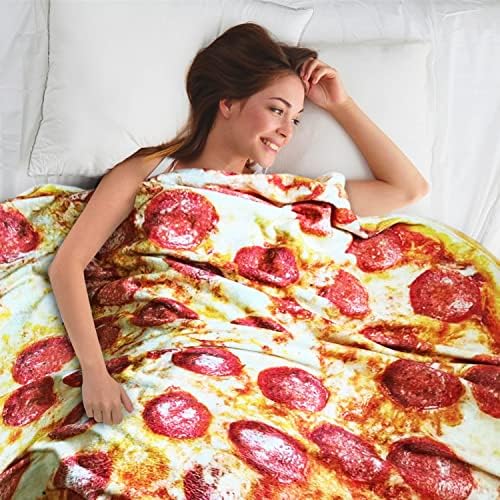 Moonysweet Pizza Blanket for Adults & Kids - Novelty Food Blanket, Fuzzy Fleece, 71 inches - Image 3