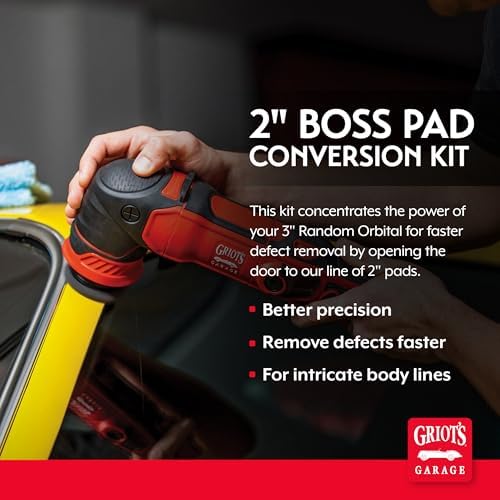 Griot's Garage BOSS 2" Orbital Conversion Kit for Car Polishing and Detailing, Compatible with G8 Mini Random Orbital, Includes Extension Backing Plate, Microfiber and Foam Buffing Pads - Image 2