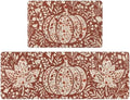 U'Artlines Fall Kitchen Mat Anti Fatigue Mats for Floor Pumpkin and Leaves by UArtlines