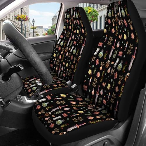 GENANY Polyhedral Dragon Car Seat Covers, 2-Piece Front Seat Set