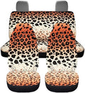 Brown Leopard Gradient Print Car Seat Covers 4Pcs Front & Rear Breathable Seat Covers Universal Fits for Truck, Sedan, SUV Auto Interior Protector Car Accessories