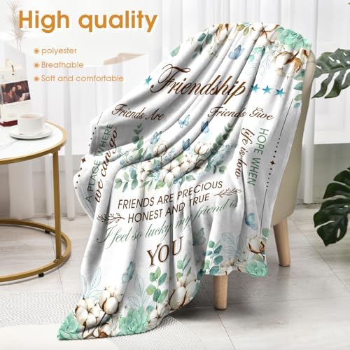 Friendship Gifts for Women Bestie Soul Sister, Best Friend Forever BFF Present for Wedding Birthday, Throw Blanket for Couch Bed Sofa 50"x60" - Image 4