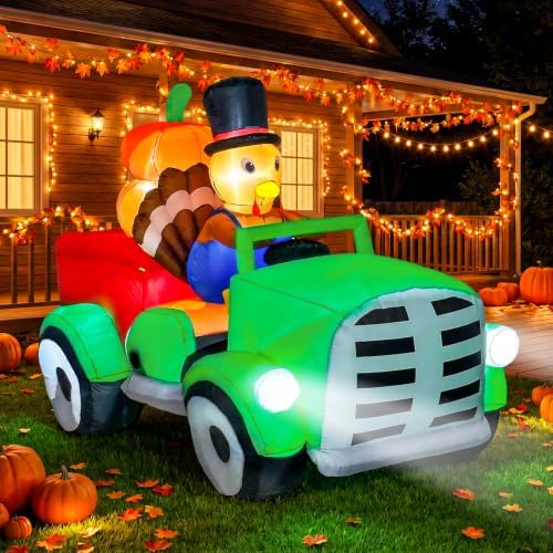 8FT Thanksgiving Inflatables Turkey Outdoor Decorations for Fall Yard Decor - Image 2