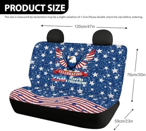 250th Anniversary American Flag Seat Covers Set Universal Car Seat Cover,Vehicle Backseat Protector Cushion Covers Fit SUV Truck Van Dog Back Seats Protection Dust-Proof