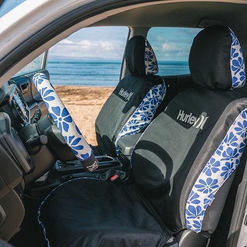 Hurley Universal Seat Covers for Cars, Truck, and SUV, Rugged Automotive Seat Covers, Durable Seat Protection, Polyester Conversational Jacquard, Fitted Low Back