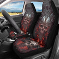 Bulopur Gothic Skull Automobile Seat Covers Front Seats 2 Pack Carseat Cover Easy Install Highback Car Bucket Seat Cover & Accessories Auto Interior Decor Set