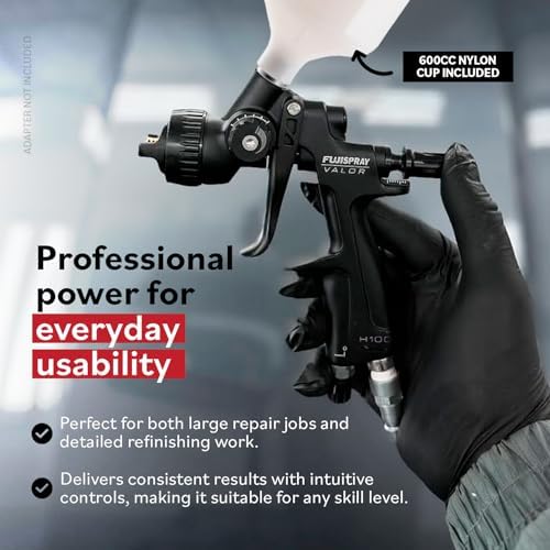 Fuji Spray Auto Valor H100, HVLP Spray Gun+600cc Nylon Cup | Automotive Paint Gun for Clear Coat | Lightweight, Durable, Precision-Controlled | Paint Guns Automotive with Minimal Paint Waste - Image 5