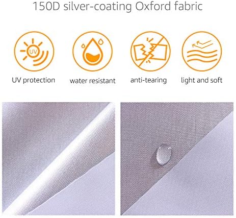 Amazon Basics Silver Weatherproof Car Cover, 150D Oxford, UV Protection, Snowproof, Dustproof for Sedans up to 170"