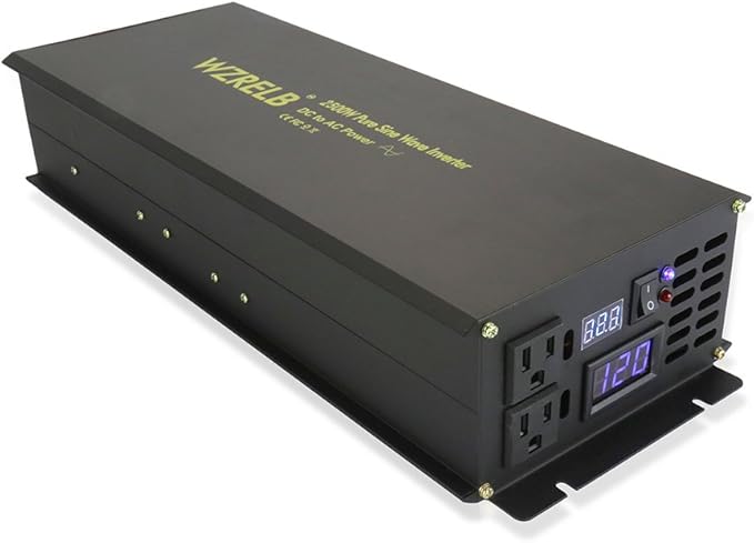 WZRELB Power Inverter 2500W Pure Sine Wave Inverter 12V 120V Dc AC Converter - Image 2