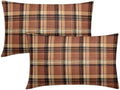 Christmas Plaid Pillow Covers 12x20 Set of 2 Burnt Orange Highly Absorbent by Unknown