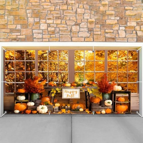 Fall Thanksgiving Garage Door Cover Decorations Banner Backdrop 7x16ft - Image 7