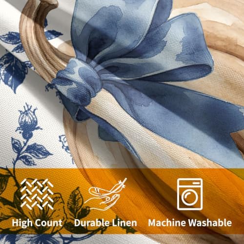 Fall Pumpkin Pillow Covers 20x20 Set of 2 Porcelain Highly Absorbent - Image 6