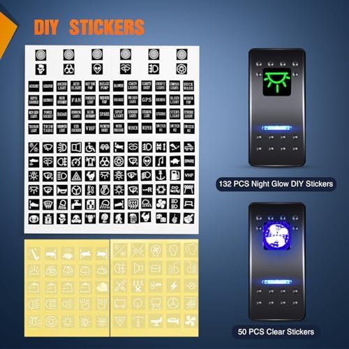 Nilight 5 Gang Rocker Switch Panel Toggle Power Control 12V 24V Pre-Wired