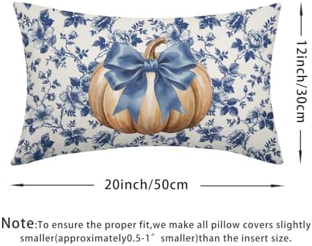 Fall Pumpkin Pillow Covers 12x20 Set of 2 Porcelain Highly Absorbent - Image 4