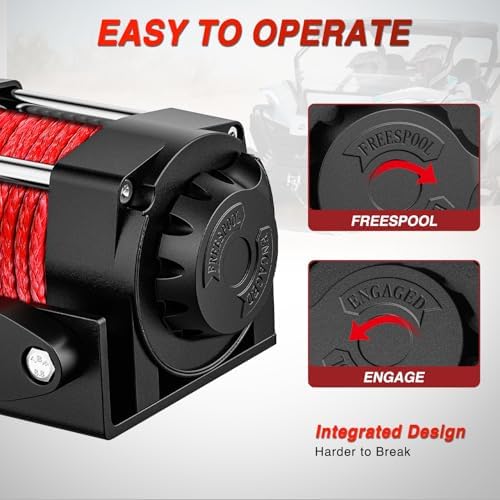 Nilight 3500 lbs ATV Winch 12V Electric Winches with Synthetic Winch Rope - Image 4