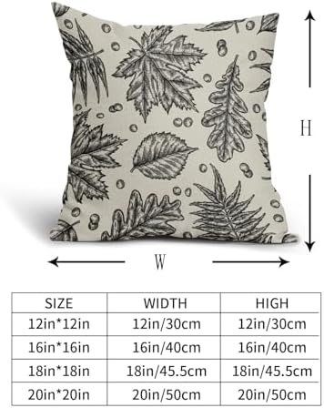 Black Fall Pillow Covers 20x20 Set of 2 Cream Maple Leaf Print Autumn Colored Harvest Decorative Outdoor Pillowcases Farmhouse Seasonal Throw Cushion Case Decor for Home Couch Sofa Bed - Image 5