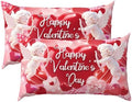 Happy Valentine's Day Throw Pillow Covers 12x20 Set of 2 Polka Dot Love by Trongr