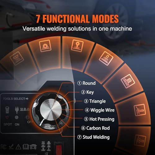 VEVOR Stud Welder Dent Repair Kit, 110V Auto Body Spot Welding Dent Puller Machine with 7 Welding Modes & Adjustable Power, 1.8KW Spot Welder Dent Removal Tool for Car, Truck Dent Repair - Image 3